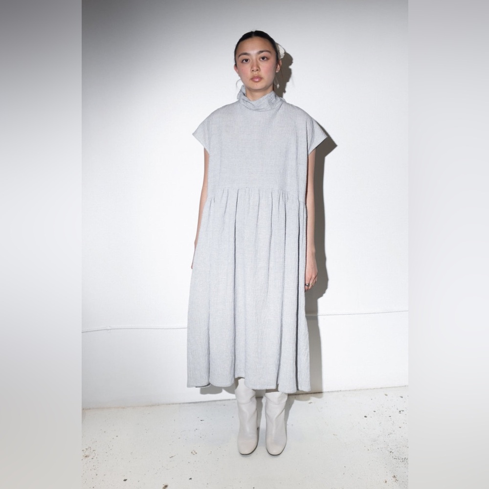 ET TIGRE Jayme Sleeveless Dress in gingham blue white and black